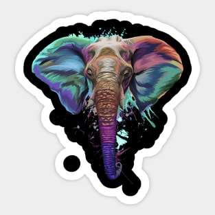 Splash Art Elephant T Shirt | Gifts for Elephant lovers Sticker